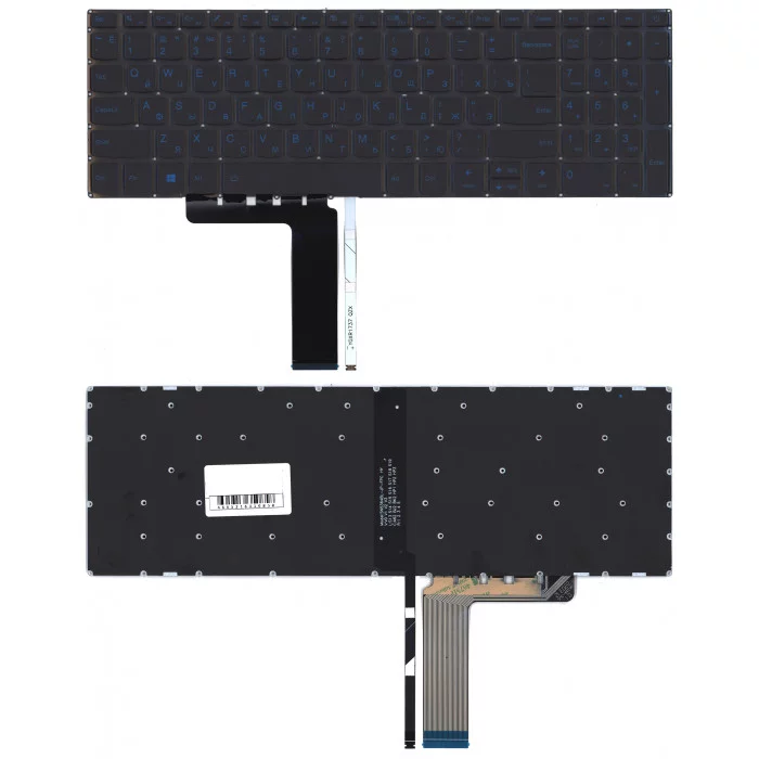 Клавиатура для ноутбука Lenovo IdeaPad L340-15 серая с голубой подсветкой