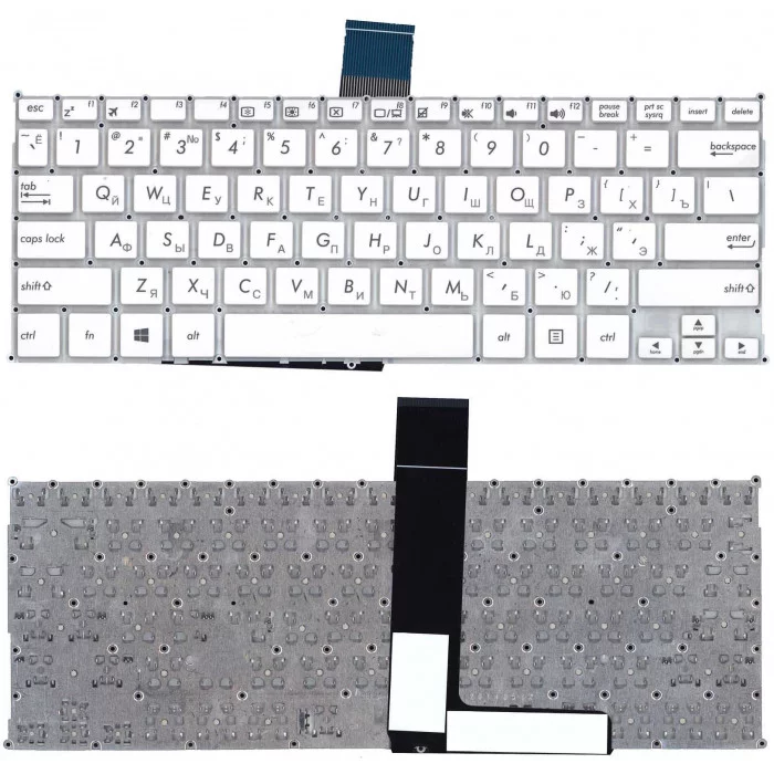 Клавиатура для Asus F200CA F200LA F200MA X200 белая, без рамки, плоский Enter