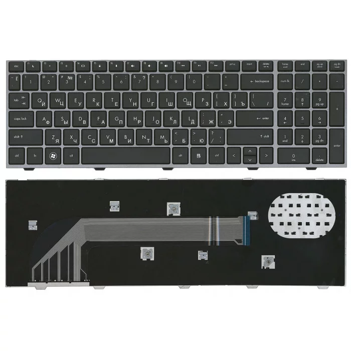 Клавиатура для HP ProBook 4540S 4545S черная с серой рамкой