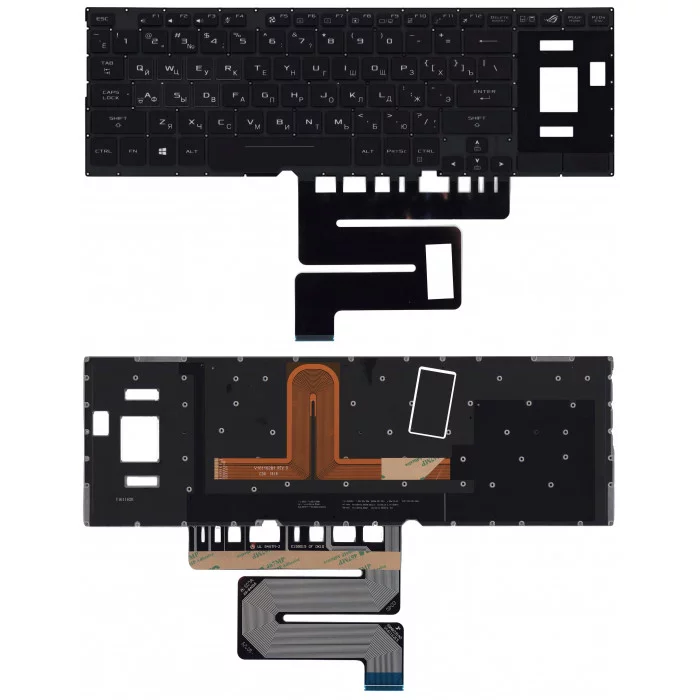 Клавиатура для Asus ROG GX501VS GX501VSK черная c подсветкой маленький энтер