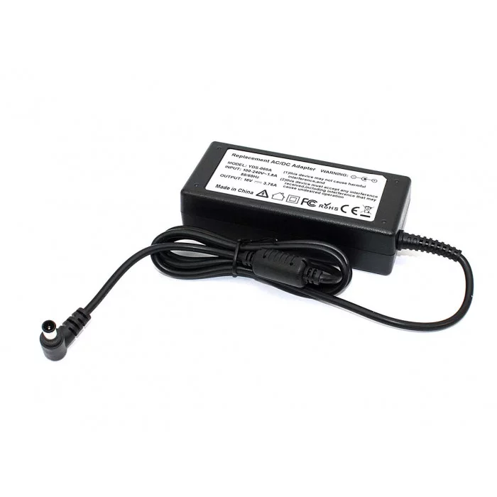 Блок питания для ноутбука Sony 16V 3.75A 6.5x4.4 с сетевым кабелем