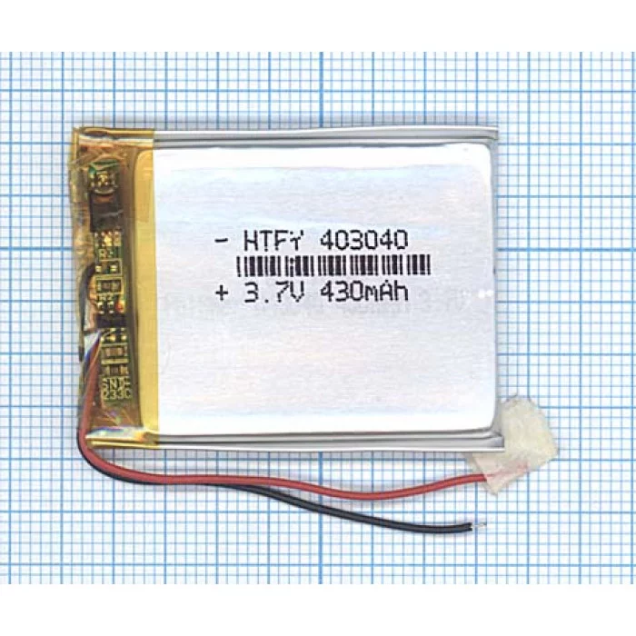 Аккумулятор Li-Pol (батарея) 4*30*40мм 2pin 3.7V / 430mAh