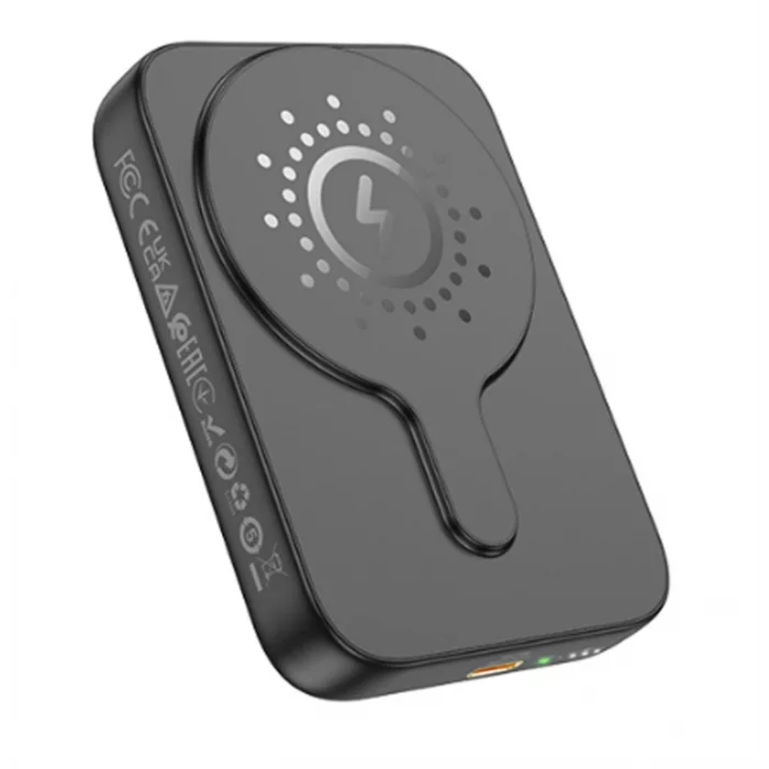 Внешний аккумулятор Powerbank HOCO J117A с быстрой беспроводной зарядкой (магнитный), черный