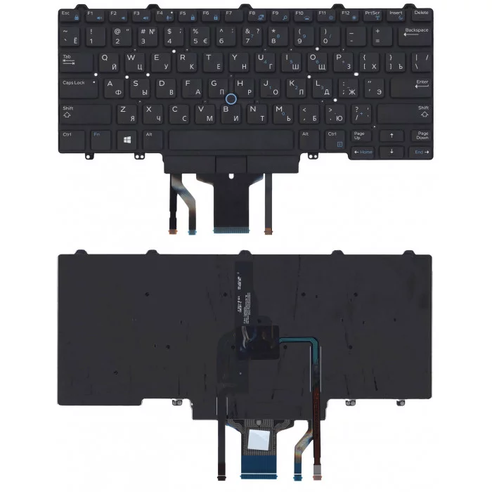 Клавиатура для Dell Latitude E5470 E7470 черная с подсветкой и указателем