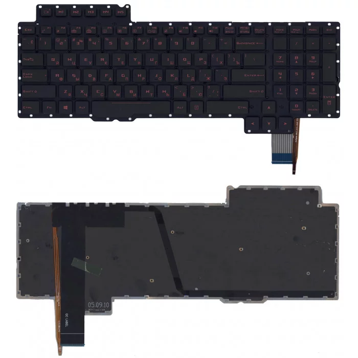 Клавиатура для Asus ROG G752 G752VL G752VS черная без рамки, красная подсветка