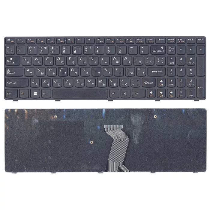Клавиатура для Lenovo IdeaPad G500 G700 черная с черной рамкой