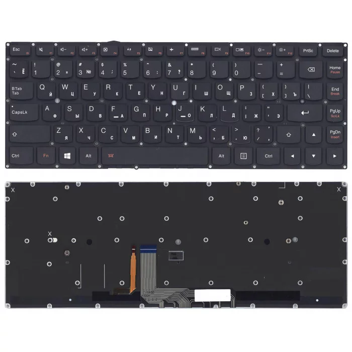 Клавиатура для Lenovo Yoga 4 pro Yoga 900 черная с подсветкой