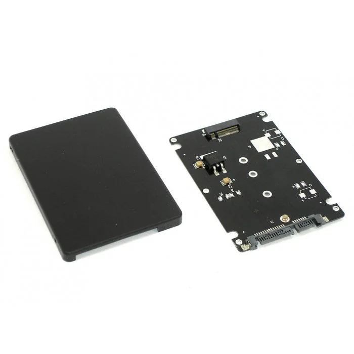 Бокс для SSD диска M2 с выходом SATA пластиковый, черный