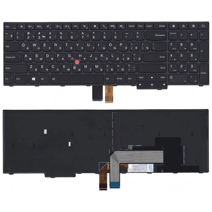Клавиатура для Lenovo Thinkpad Edge E550 E550C E555 E560 E565 черная с подсветкой