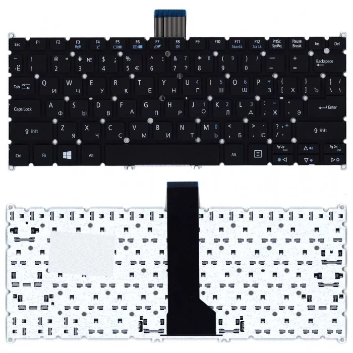 Клавиатура для ноутбука Acer Aspire E11 ,E3-111, ES1-111, ES1-111M, V5-122, V5-122P, V5-171, V5-132P, V3-331, V3-371, V3-372 черная