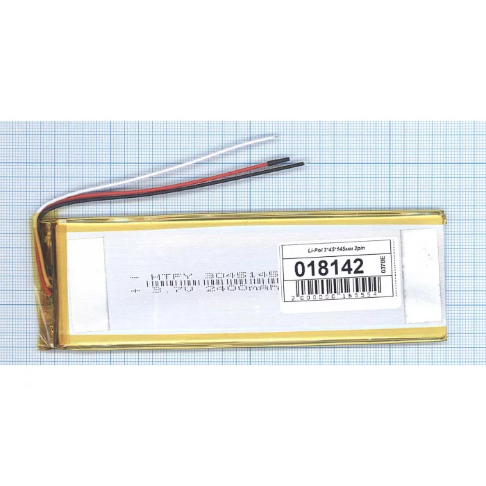 Аккумулятор Li-Pol (батарея) 3*45*145мм 3pin 3.7V / 2400mAh