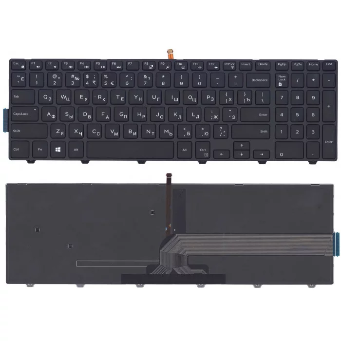 Клавиатура для Dell Inspiron 15-3000 15-5000 5547 5521 5542 черная с подсветкой