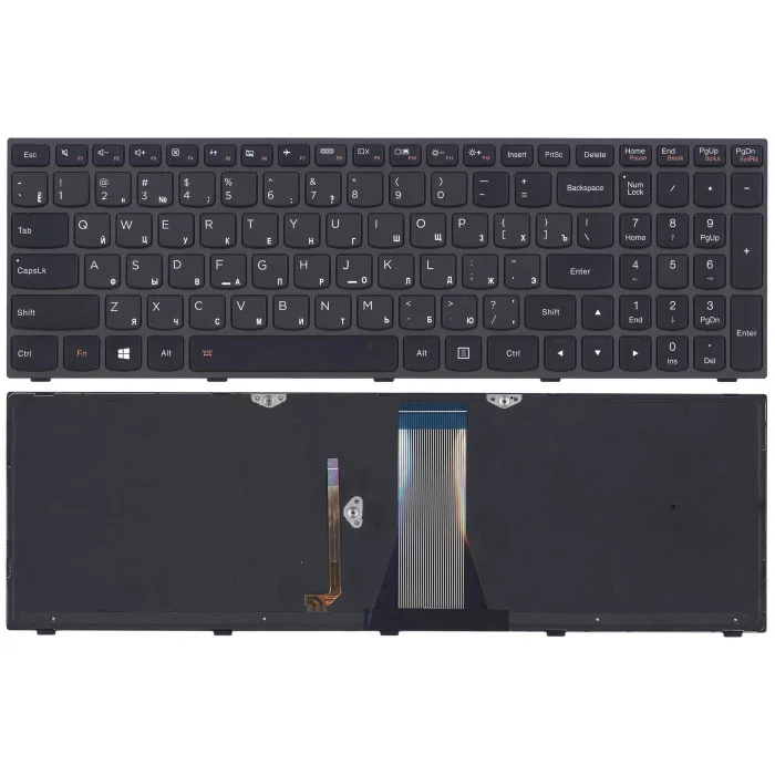 Клавиатура для Lenovo IdeaPad G50-70 Z50-70 черная с подсветкой