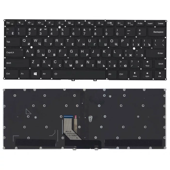 Клавиатура для Lenovo Yoga 5 pro Yoga 910 черная без рамки с подсветкой
