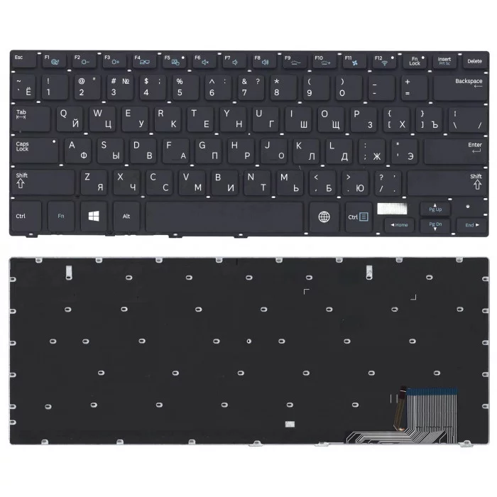 Клавиатура для Samsung NP730U3E NP740U3E черная с подсветкой