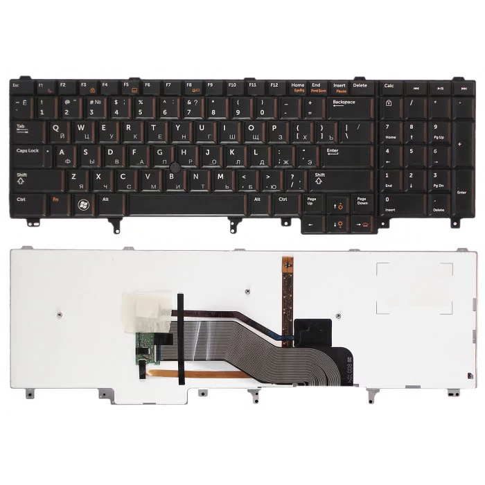 Клавиатура для Dell Latitude E6520 E6530 E6540 Latitude M4600 M4700 M4800 M6600 M6700 M6800 NSK-DWAUF, NSK-DW0UC, MP-10J13SU-6886, 0F1CN4, 05KK5K, PK130FH1A0 черная с подсветкой