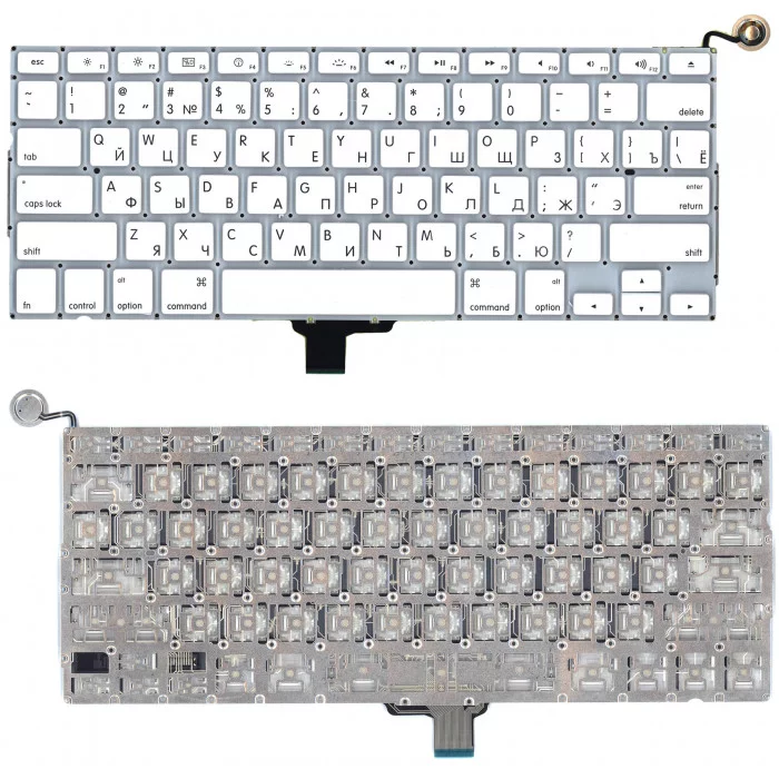 Клавиатура для Macbook A1342 2009 / 2010 белая 13,3" плоский Enter