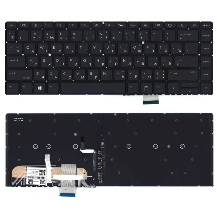 Клавиатура для HP Elitebook 1040 G4 черная с подсветкой