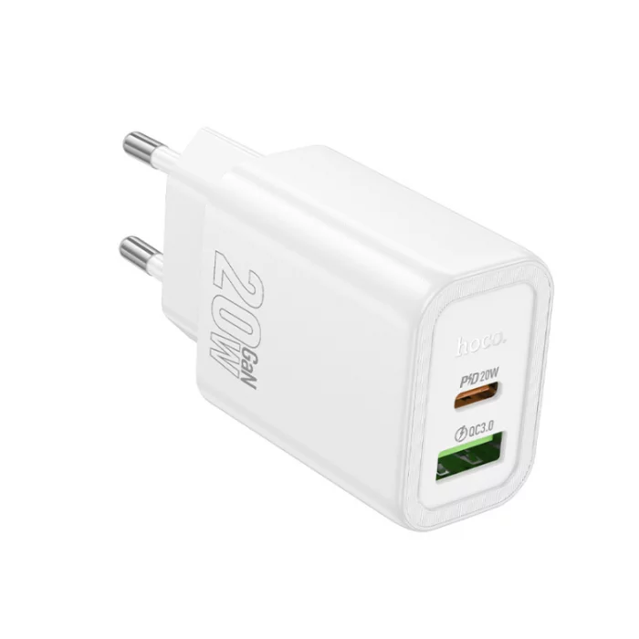 Блок питания (сетевой адаптер) HOCO N61 Gentle PD20W+QC3.0 charger, белый