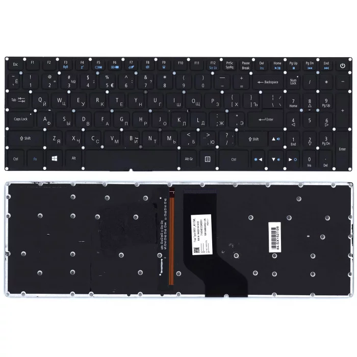 Клавиатура для Acer Aspire VN7-593G черная с подсветкой