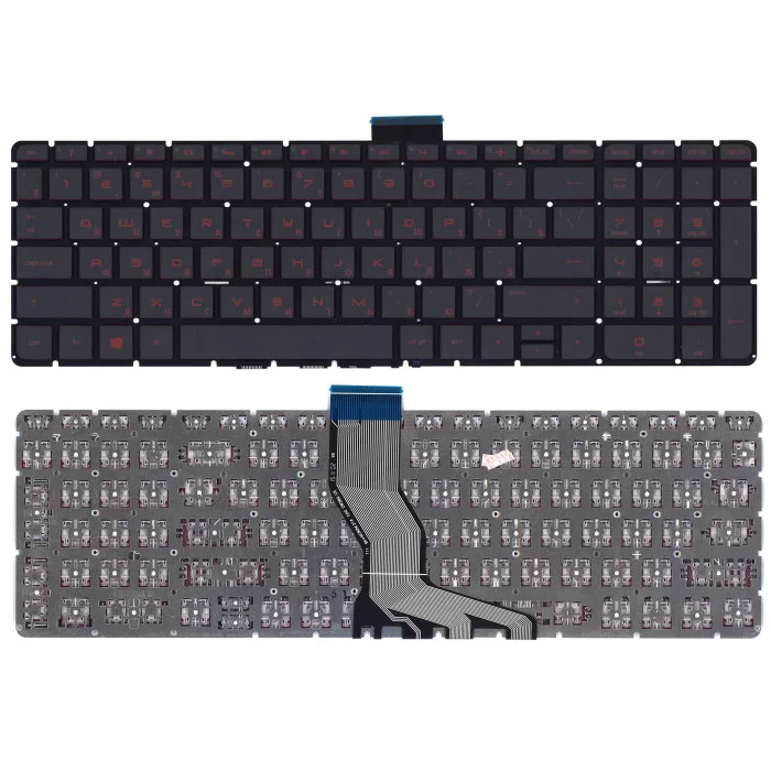 Клавиатура для HP Pavilion 15-ab 15-ab000 15-cb 15z-ab100 черная с красной подсветкой