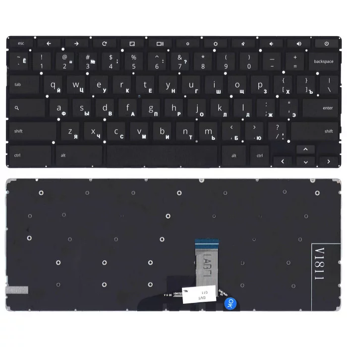 Клавиатура для ноутбука HP Chromebook 14A-NA черная