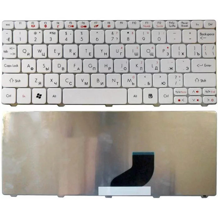 Клавиатура для Acer Aspire One 521 AO532H D255 D260 D270 NAV50 PAV80 P0VE6 Happy Happy2 белая