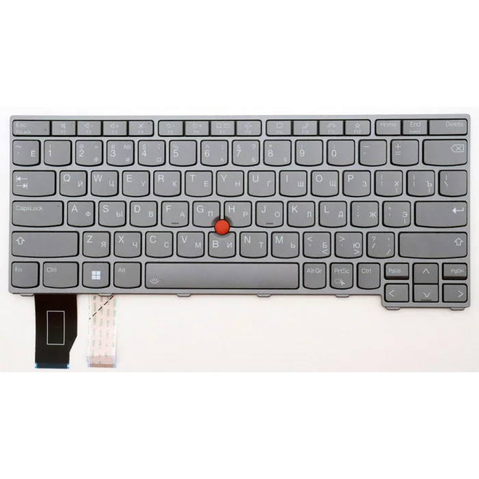 Клавиатура для ноутбука Lenovo ThinkPad X13 Gen 3 серая с подсветкой
