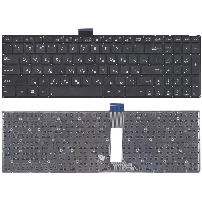 Клавиатура для Asus X502 X502CA X502C черная (плоский Enter)