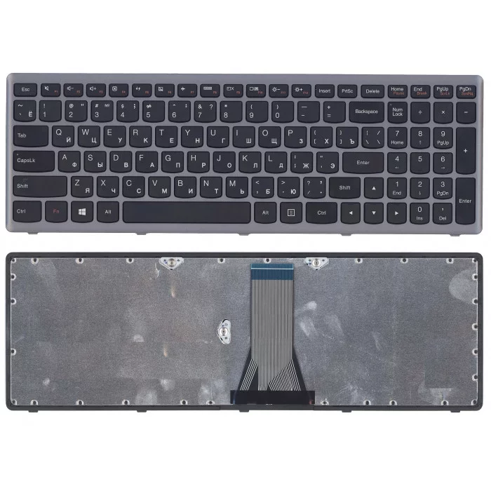 Клавиатура для Lenovo G505s Z510 S510 черная c серебристой рамкой