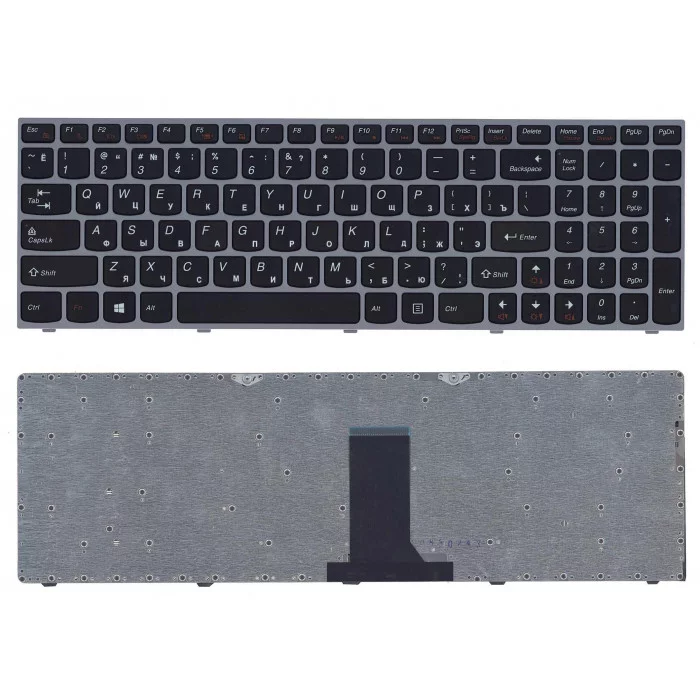 Клавиатура для Lenovo IdeaPad B5400 M5400 черная с серебристой рамкой