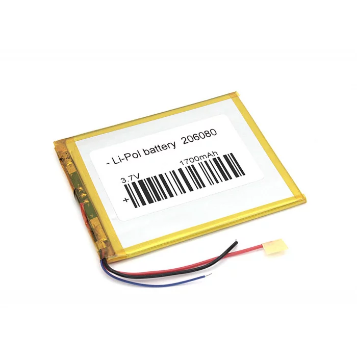 Аккумулятор Li-Pol (батарея) 2*60*80мм 3pin 3.7V / 1700mAh