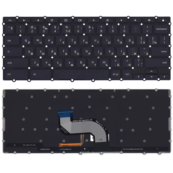 Клавиатура для Asus Chromebook C302C C302CA черная с подсветкой