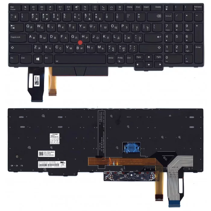 Клавиатура для Lenovo ThinkPad T15 черная с подсветкой