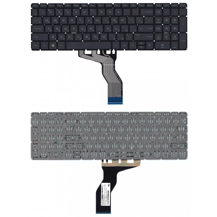 Клавиатура для HP Pavilion 15-ab 15-ab000 15-cb 15z-ab100 черная с зеленой подсветкой