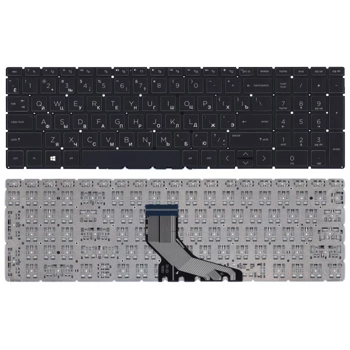 Клавиатура для HP 250 G7 255 G7 256 G7 черная с подсветкой