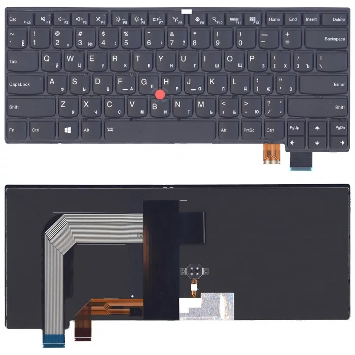 Клавиатура для Lenovo Thinkpad T460S T470S черная с подсветкой