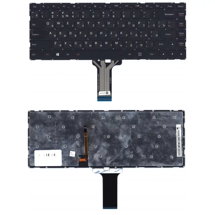 Клавиатура для Lenovo Ideapad 100S-14IBR черная с подсветкой