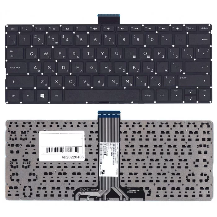 Клавиатура для HP Pavilion x360 11-K черная без рамки горизонтальный Enter
