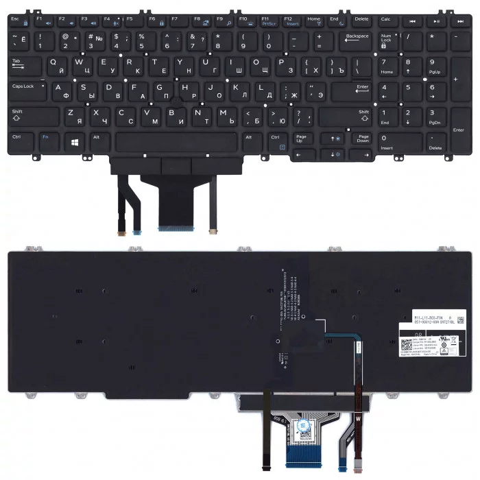 Клавиатура для Dell Precision 7530 7730 черная с подсветкой