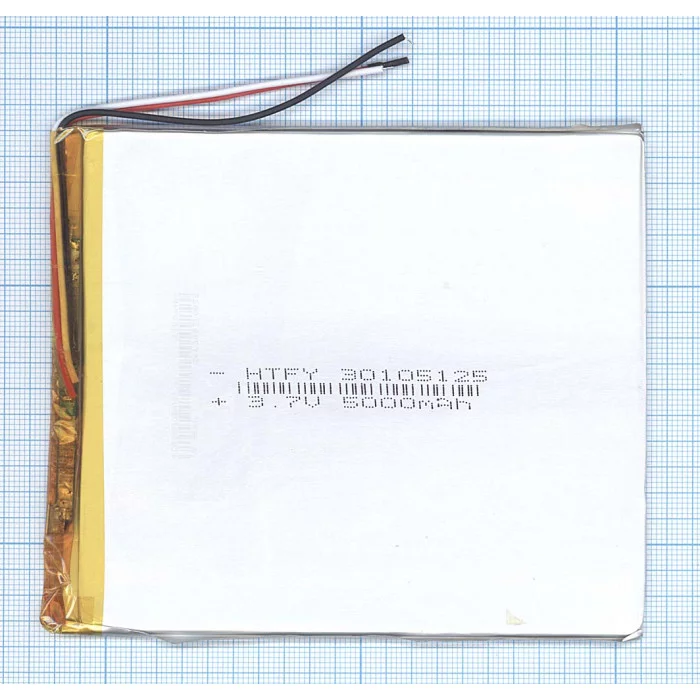 Аккумулятор Li-Pol (батарея) 3*105*125мм 3pin 3.7V / 5000mAh