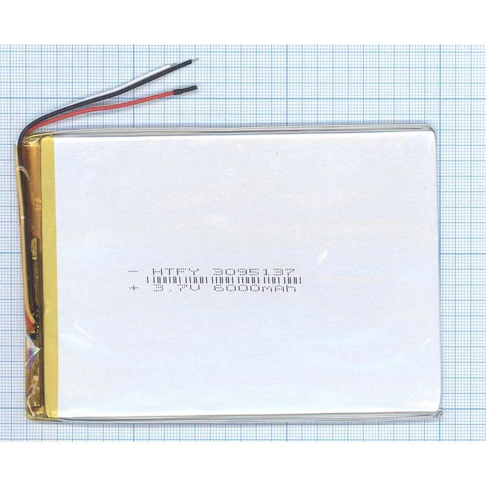 Аккумулятор Li-Pol (батарея) 3*95*137мм 3pin 3.7V / 6000mAh
