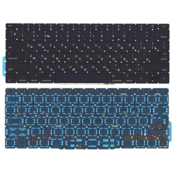 Клавиатура для Apple MacBook Pro 13 Retina A1708 черная плоский Enter