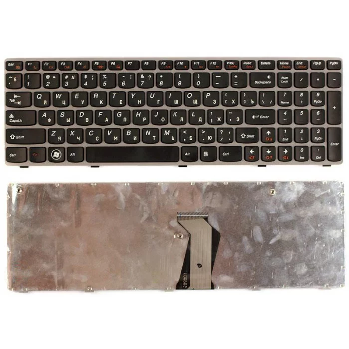 Клавиатура для Lenovo IdeaPad Z560 Z565 G570 G770 черная с серой рамкой