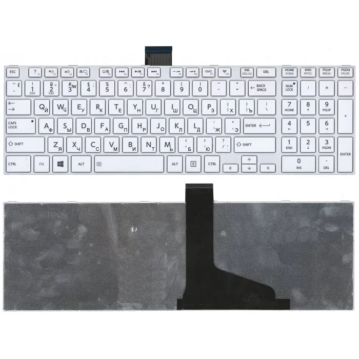 Клавиатура для Toshiba Satellite L850 L875 L870 L855 белая c белой рамкой