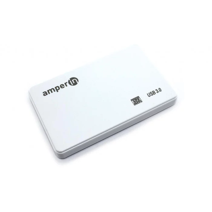 Корпус для жесткого диска Amperin AM25U3PW 2,5", USB 3.0, пластиковый, белый