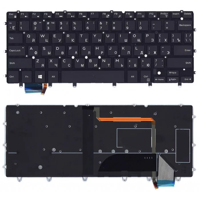 Клавиатура для Dell XPS 13 9343 черная с подсветкой