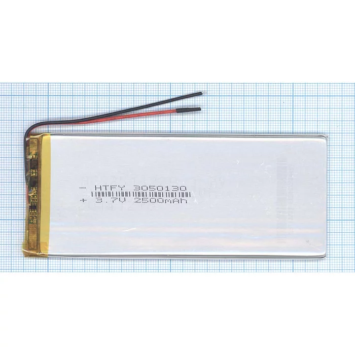 Аккумулятор Li-Pol (батарея) 3*50*130мм 2pin 3.7V / 2500mAh