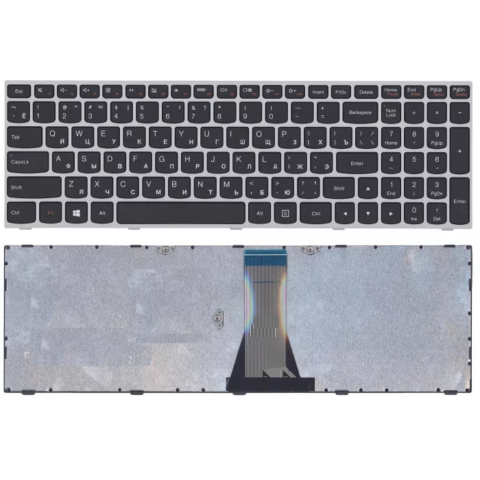Клавиатура для Lenovo IdeaPad G50-70 G50-30 черная с серой рамкой
