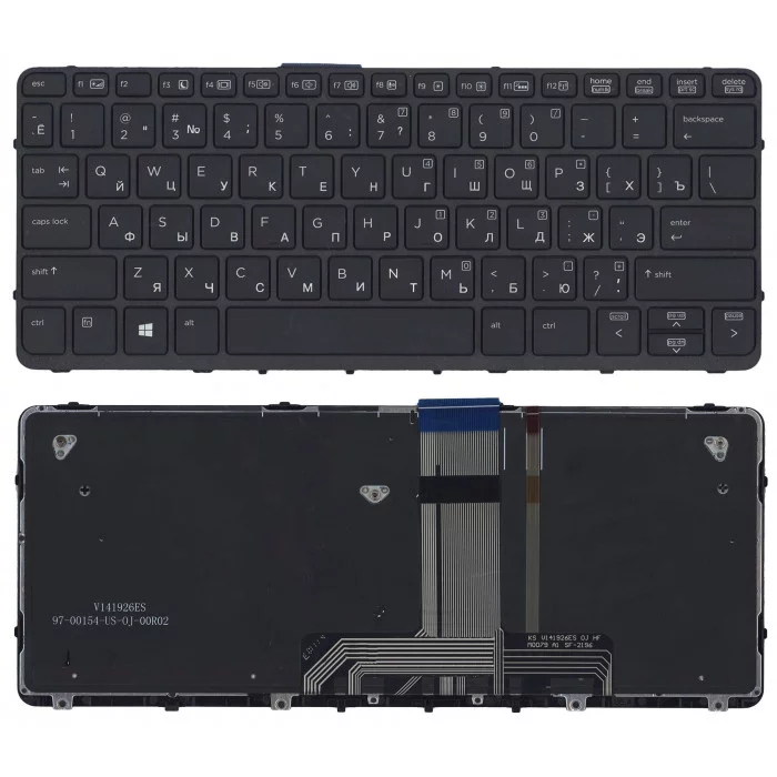 Клавиатура для HP Probook X2 612 G1 черная с рамкой и подсветкой